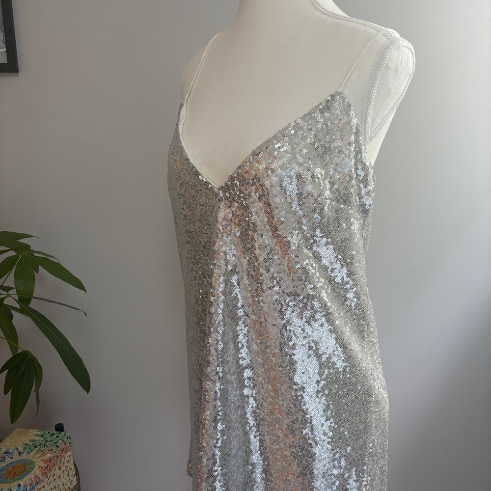 Showpo White and Silver Dress